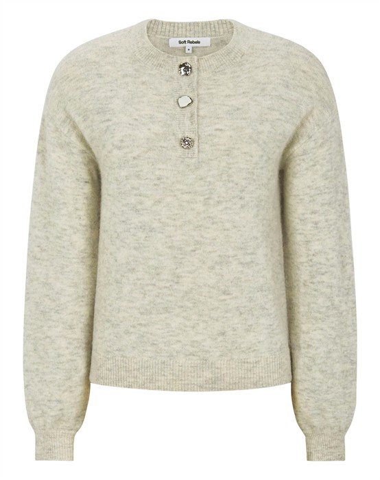 Soft Rebels - Srallison Jewel Strik - Pumice Stone Melange - Xs - byKalstrup.dk