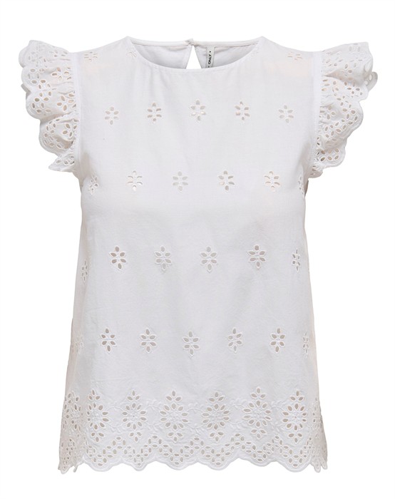 Only - Lou Life Embroidery Open Back Top - byKalstrup.dk