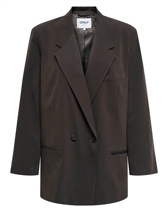 Kalstrup - Onlalden Life Oversized Blazer - Mole W. PinStribet - 42 - byKalstrup.dk