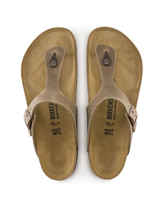 Birkenstock - Gizeh Leather Sandal - Tabacco Brun - - 40 - byKalstrup.dk