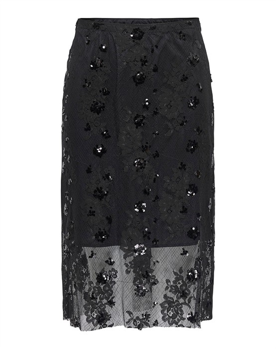 Only - Onlsinna Lace Nederdel - Sort - byKalstrup.dk