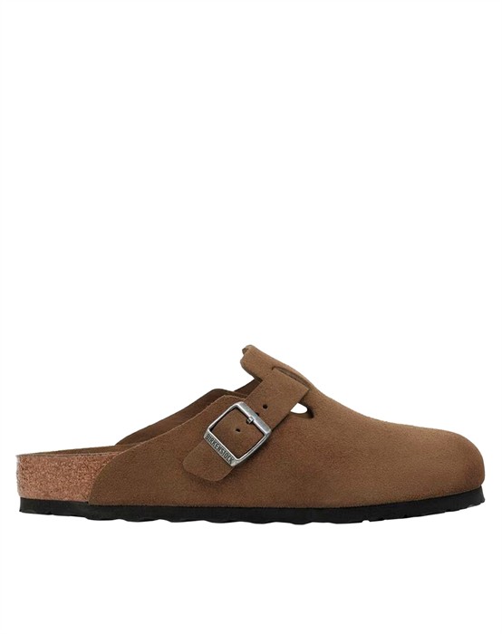 Birkenstock - Boston Blød Fodseng Suede Leather Sandal - Dark Tea Tonal - 46 - byKalstrup.dk