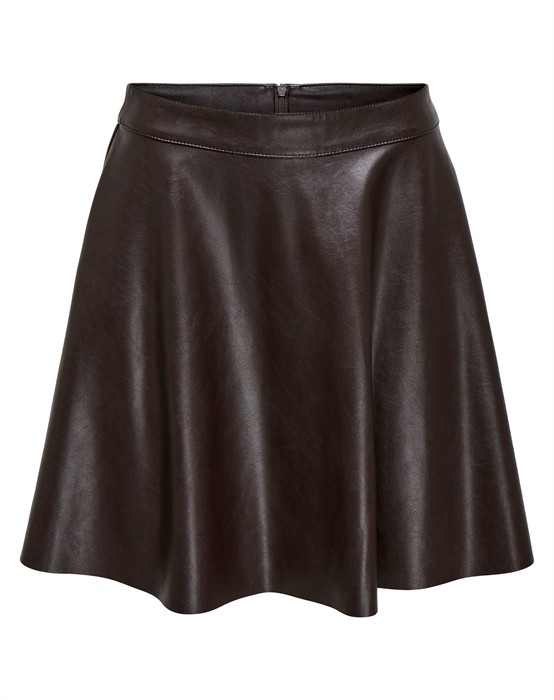 Only - Onluna Faux Leather FlaRød Nederdel - M - byKalstrup.dk