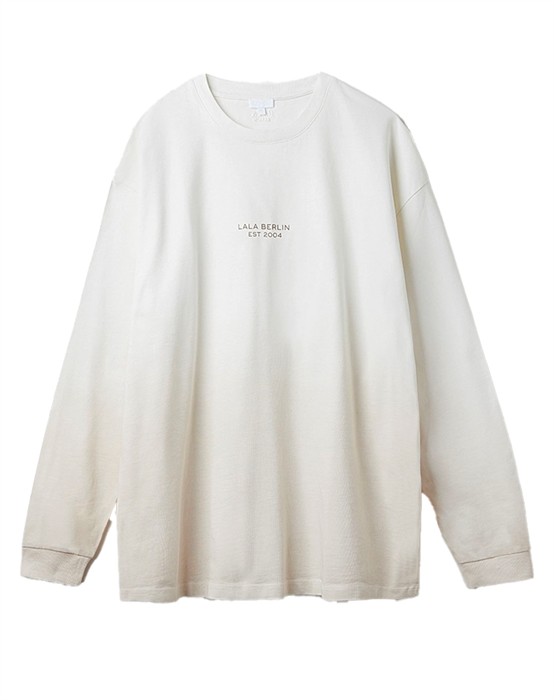 Lala Berlin - Igor Longsleeve Cotton T-shirt - Faded Beige - byKalstrup.dk