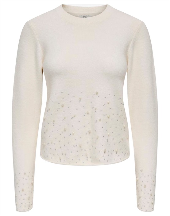 Jdypearl L/s O-neck Strik - byKalstrup.dk