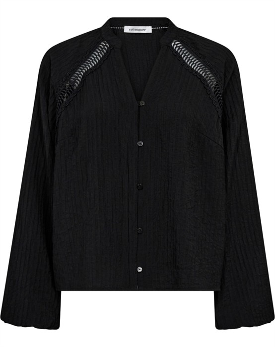 Co'couture - Shina Cc Lace V-skjorte - Sort - byKalstrup.dk
