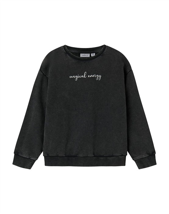 Name It - Nkfliva Box Sweatshirt - Sort - 122/128 - byKalstrup.dk