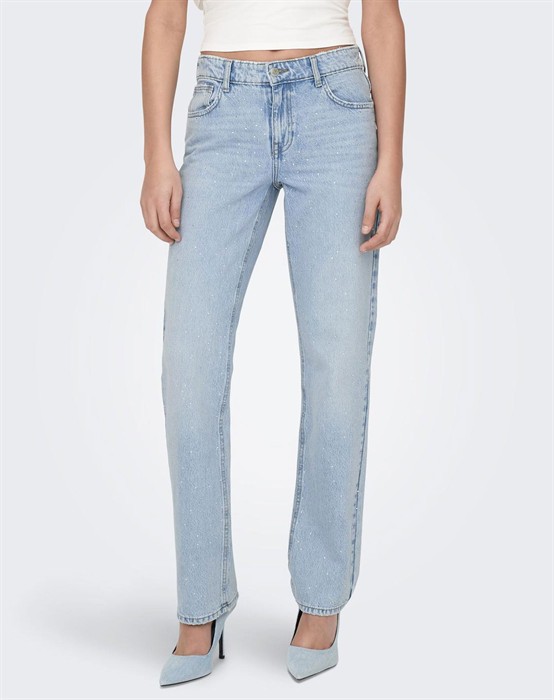 Only - Bree Low Straight Rhinestone Jeans - byKalstrup.dk