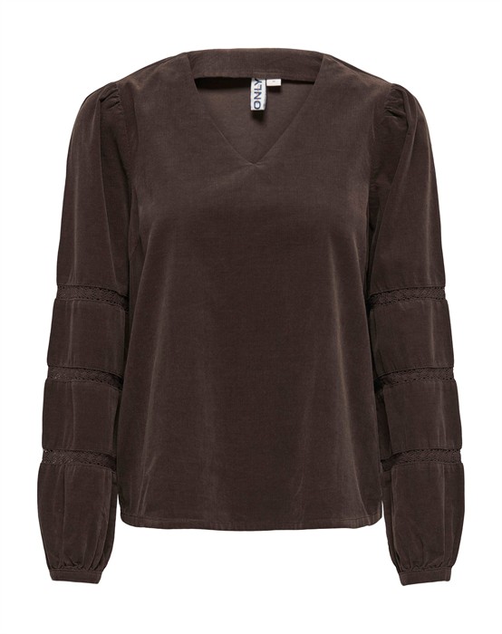 Only - Onlamie Cord Tape Bluse - Brun Bean - byKalstrup.dk