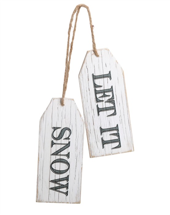 Chic Antique - Let It Snow Skilt - Antuque Hvid - byKalstrup.dk