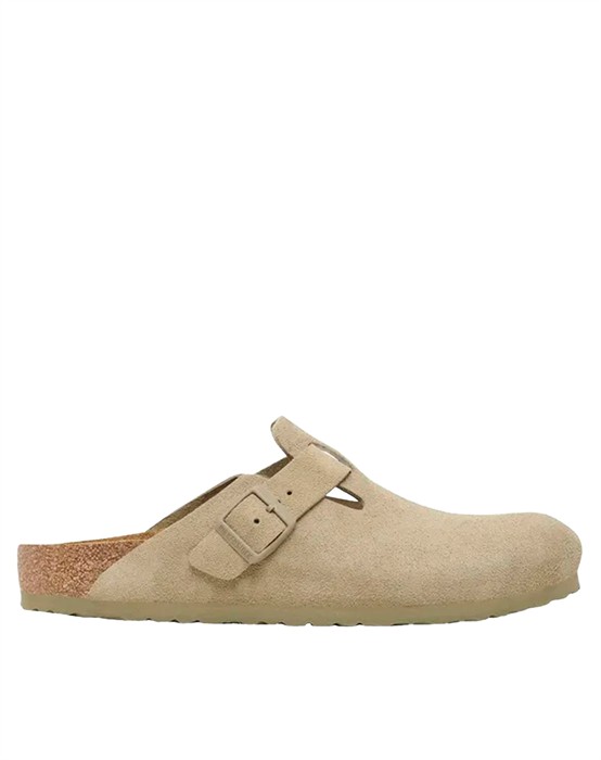 Birkenstock - Boston Blød Fodseng Suede Lather Sandal - Faded ArmyGrøn - 46 - byKalstrup.dk