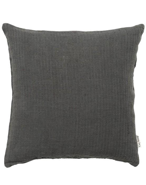 Cozy Living - Linen Rustic Pude - Coal - 50 x 50 Cm - byKalstrup.dk