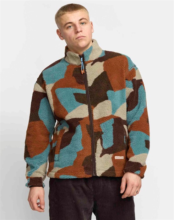 Revolution - Mønstreted Teddy Jakke - Brun - Xl - byKalstrup.dk