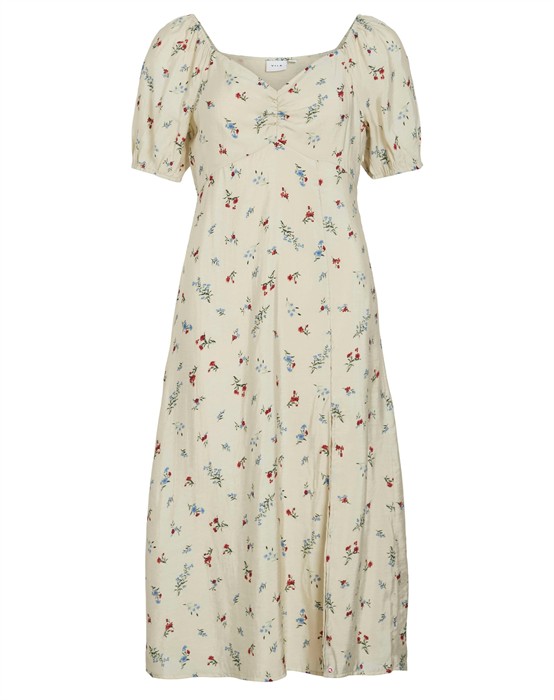 Vila - Havanne Rima Midi Kjole - Beige/rima - 38 - byKalstrup.dk