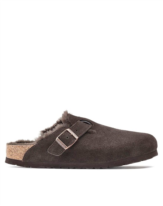 Birkenstock - Boston Blød Fodseng Shearling Suede Leather - Mocca - byKalstrup.dk