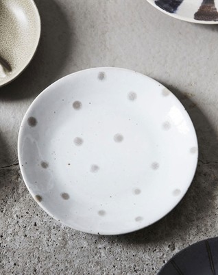 Tallerken Dots - White/Green