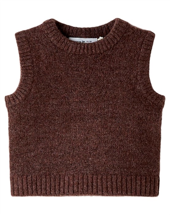 Name It - Nbfreifyly Strik Vest - Peppercorn - byKalstrup.dk