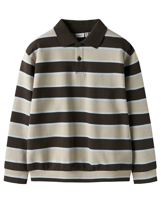 Name It - Nkmromeo Ls Sweat Polo - Delicioso - 122/128 - byKalstrup.dk