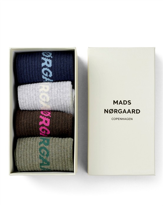 Mads Nã ̧Rgaard - Sock Box Logo Step Strã ̧Mper - Sock Box Mix - Ones - byKalstrup.dk
