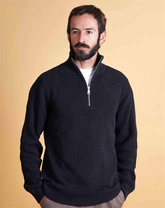 Kalstrup - Halfzip Organic Cotton 's Strik - L - byKalstrup.dk