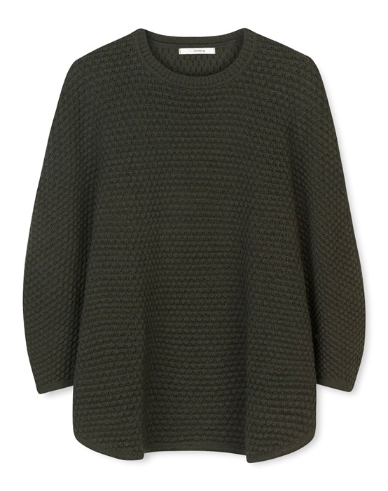 Sibin Linnebjerg - Adi Poncho - Dark Melange Grøn - Xs - byKalstrup.dk