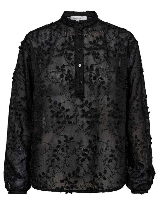 Co'couture - Isak Cc Emroidery Skjorte - Sort - byKalstrup.dk