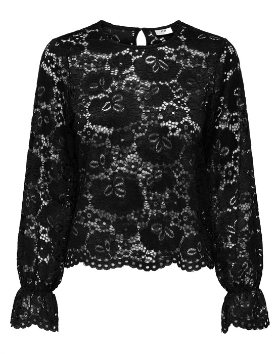 Jdylacey Lace Bluse - Sort - S - byKalstrup.dk