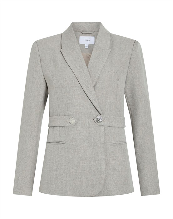 Vila - Vivilla Belted Blazer - Grå Melange - 42 - byKalstrup.dk