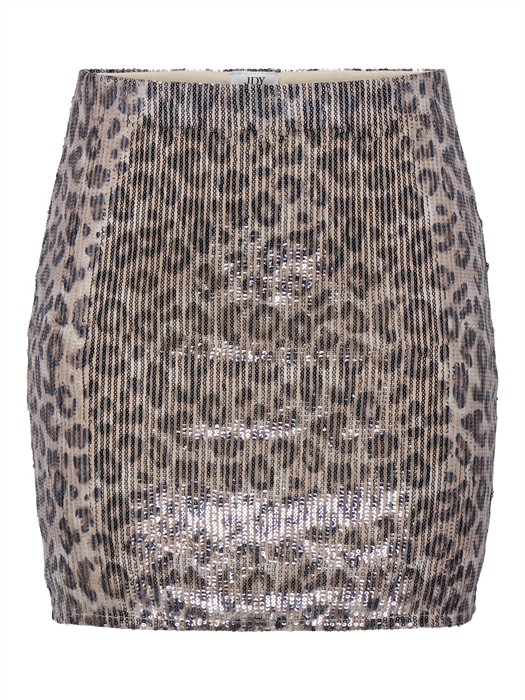 Jdyleona Sequins Mini Nederdel - Brun Rice/Leopard - byKalstrup.dk