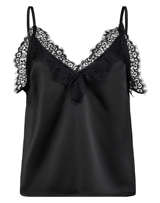 Co'couture - Denise Lace Singlet Top - Sort - byKalstrup.dk