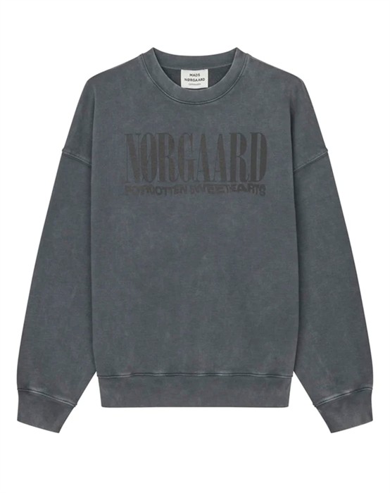 Mads Nã ̧Rgaard - Compact Cotton Alti Sweatshirt - Washed Sort - byKalstrup.dk