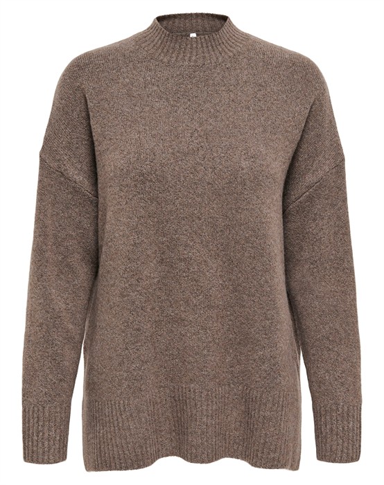 Kalstrup - Onlhazel Highneck Strik - Brun Lentil - byKalstrup.dk