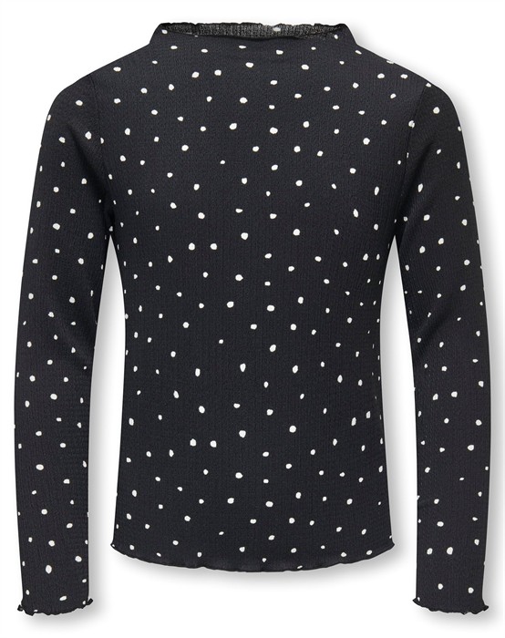 Kids Only - Kogmelia L/s Top - Sort/Prikkets Cloud - byKalstrup.dk