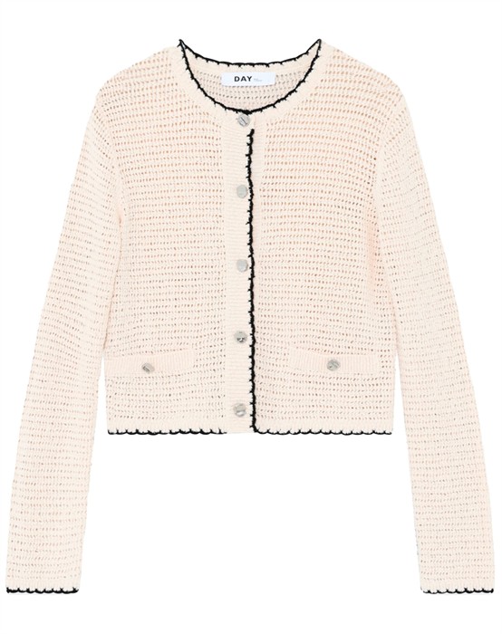 Day Birger Et Mikkelsen - Turner Cotton Structure Cardigan - Jet Stream - byKalstrup.dk