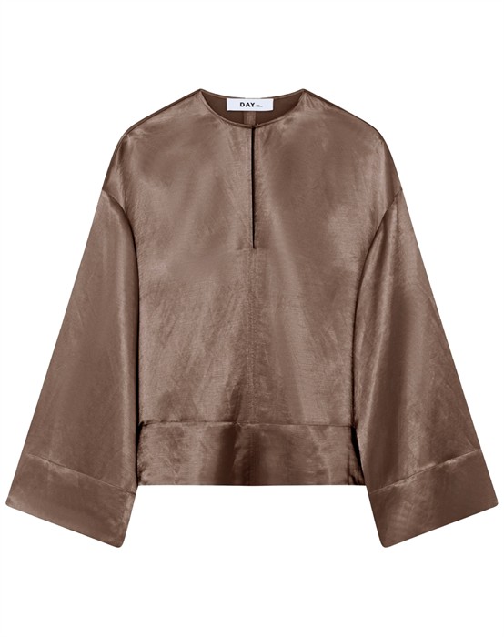 Day Birger Et Mikkelsen - Davies High Shine Blend Bluse - Glacier Grå - byKalstrup.dk