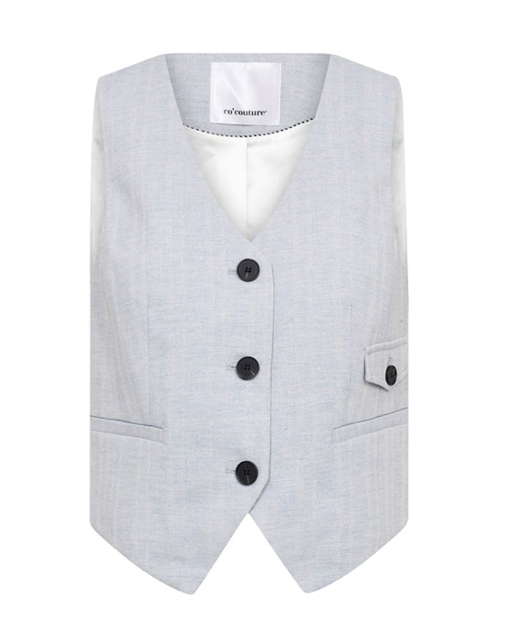 Co'couture - Lisa Cc Linen Tailor Vest - Light Blå - Xs - byKalstrup.dk