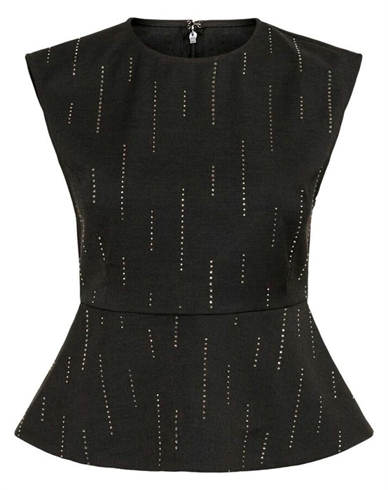Gestuz - Gzadira Peplum Top - Dark Grå Melange - 38 - byKalstrup.dk