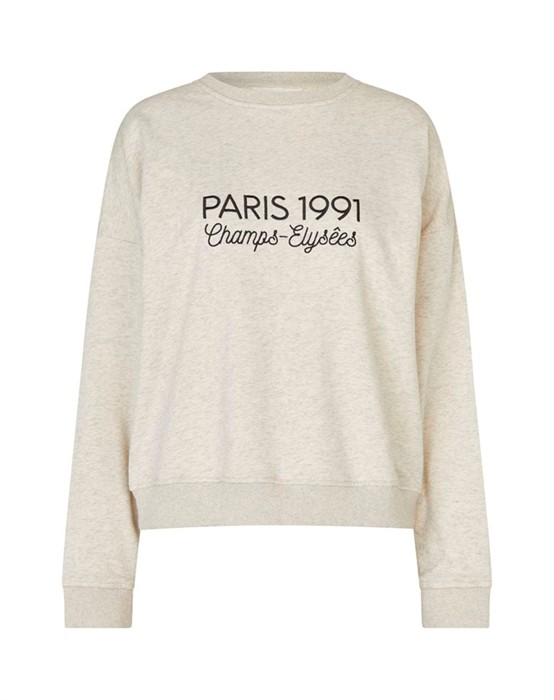 Global Funk - Millai-g Sweatshirt - Ecru Melange - byKalstrup.dk