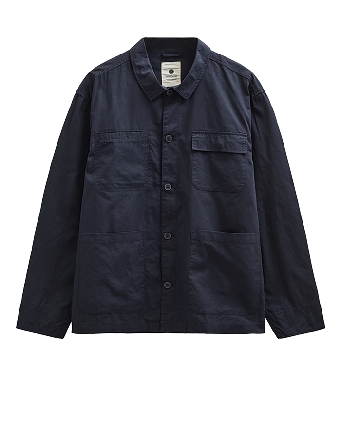 Anerkjendt - Akodin Cotton Poplin Overshirt - Mørkeblå - byKalstrup.dk