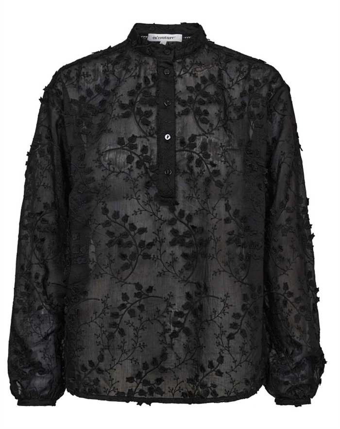 Co'couture - Isak Cc Emroidery Skjorte - Sort - byKalstrup.dk