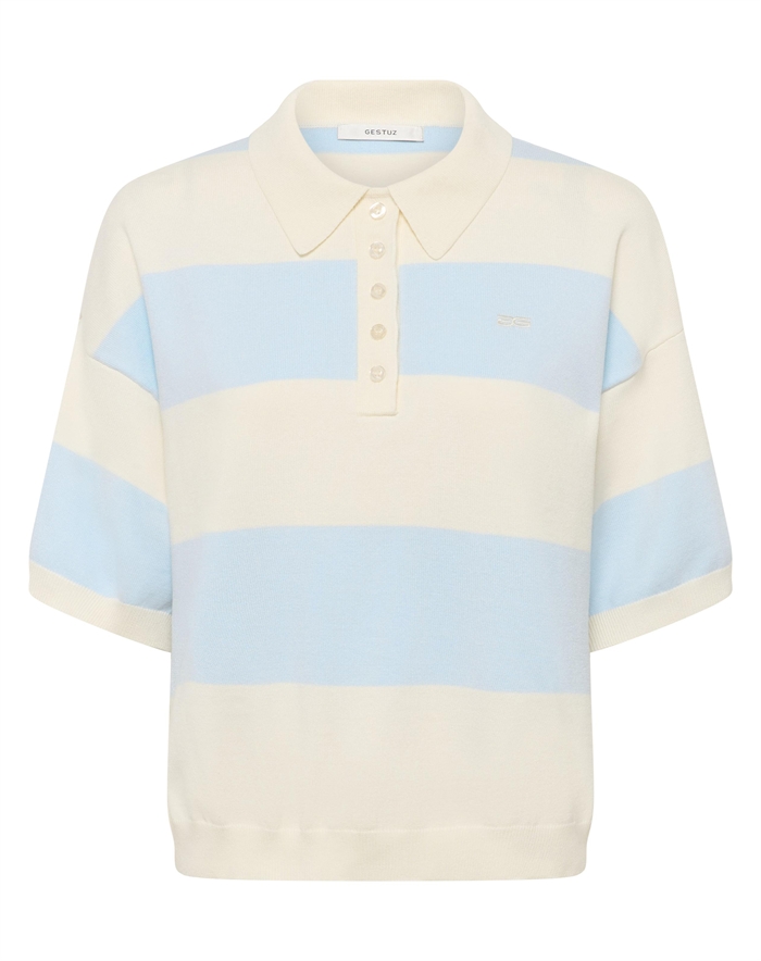 Gestuz - Gzmaia Polo Pullover - Blå Finch Stribetd - byKalstrup.dk