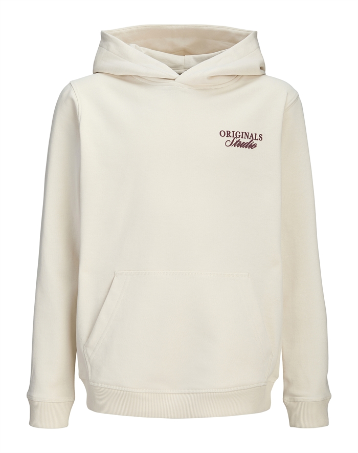 Jack & Jones Junior - Jornorrebro Typo Back Sweat Hoodie - Antique Hvid - 164 - byKalstrup.dk
