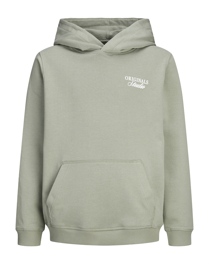 Jack & Jones Junior - Jornorrebro Typo Back Sweat Hoodie - Seagrass - byKalstrup.dk
