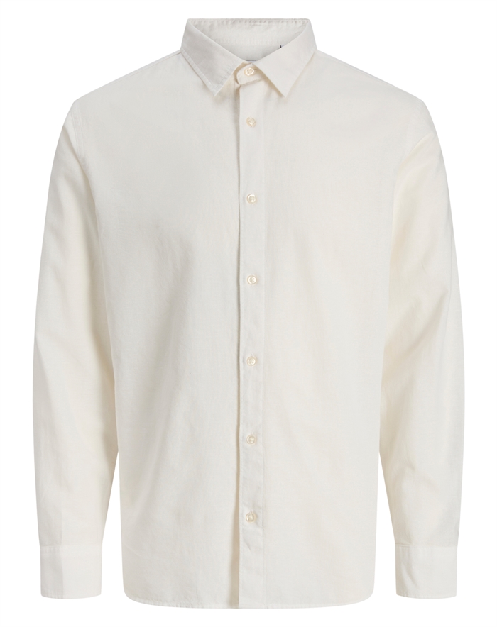 Jack & Jones Junior - Jjebreeze Linen Blend Skjorte - Hvid - byKalstrup.dk