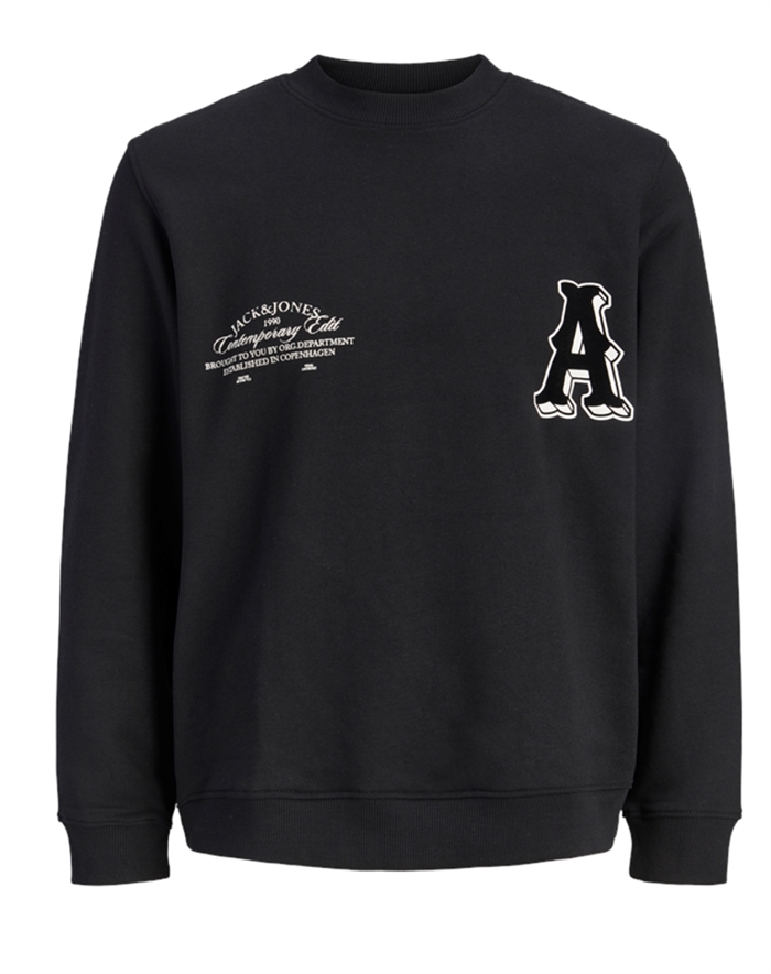 Jack & Jones Junior - Jornantucket Front Script Sweater - Sort - byKalstrup.dk