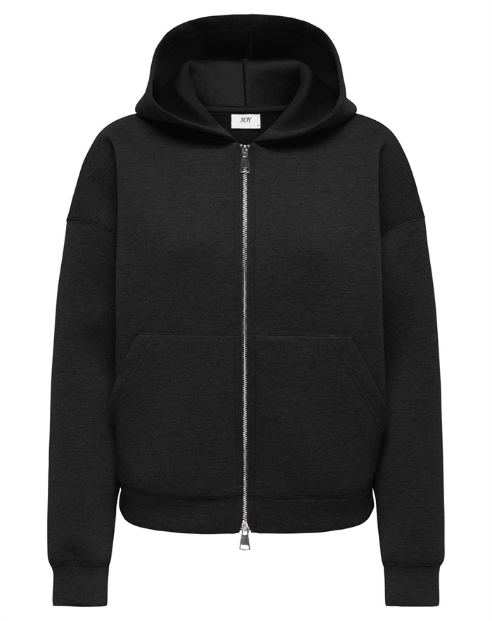 Jdy - Jdysabrina Zipper Scuba Hoodie - Sort - byKalstrup.dk
