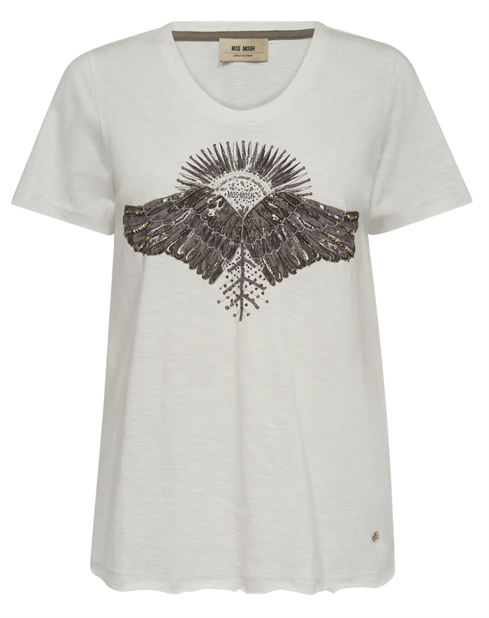 Mos Mosh - Nadine Deco T-shirt - Ecru - L - byKalstrup.dk