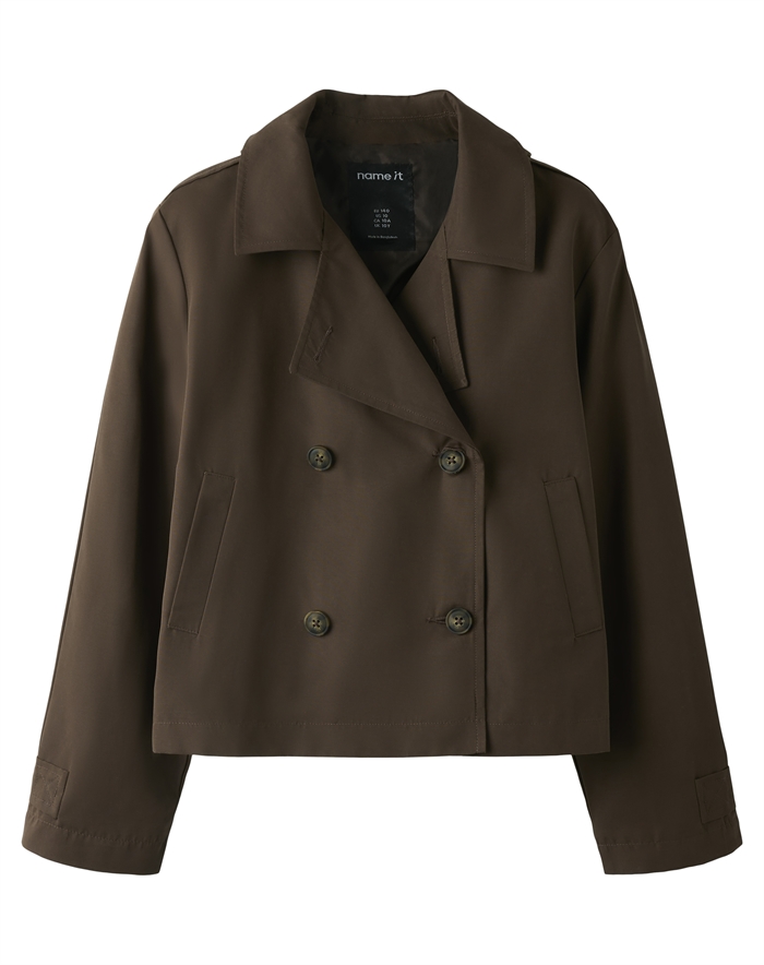Name It - Nkfmadelin Trench Coat Short - Chocolate Brun - byKalstrup.dk