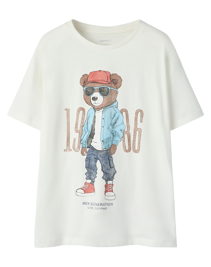 Name It - Nkmdobs T-shirt - Hvid - 122/128 - byKalstrup.dk