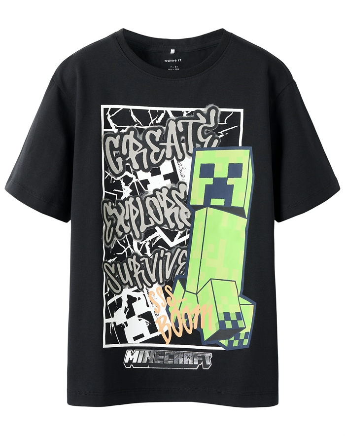 Name It - Nkmmase Minecraft T-shirt - Sort - byKalstrup.dk